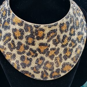COPY - Animal print crystal bib necklace